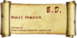 Bunzl Dominik névjegykártya